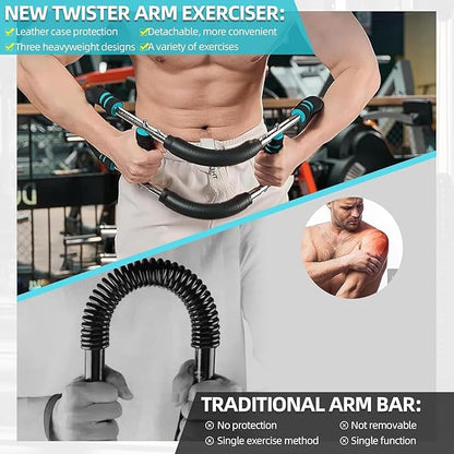 Twister Arm Trainer, 66-110lb Adjustable Fitness Equipment, Chest Workout Equipment for Men, Portable Detachable Upper Body Forearm Strengthener Shoulder Arm Exerciser for Home Gym
