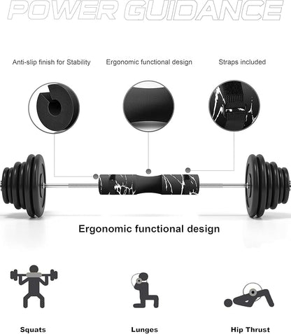 POWER GUIDANCE Barbell Squat Pad - Neck & Shoulder Protective Pad - Great for Squats, Lunges, Hip Thrusts, Weight Lifting & More - Fit Standard and Olympic Bars Perfectly
