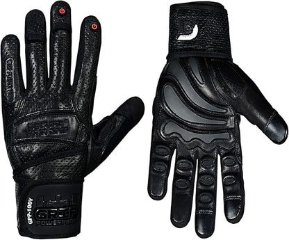 Elite Leather Gym Gloves with Built in 2" Wide Wrist Wraps Grip & Design for Weightlifting Power Lifting Bodybuilding & Strength Training Workout Exercises