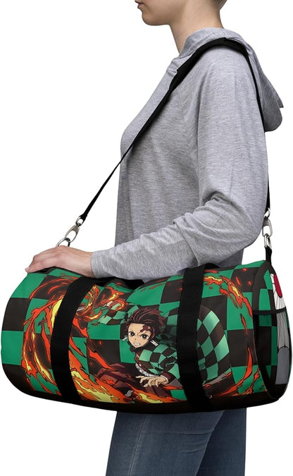 Anime Gym Bag for Women Men - Large Capacity Waterproof Workout Fitness Travel Sports Bags Fashion Street Camping ExpandaCLe Carry On Duffle Bag For Couple (Green Tanj) PTY
