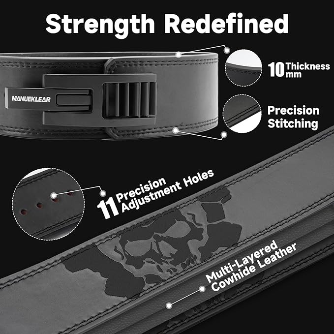 Lever Lifting Belt for Man and Women, Weightlifting with Adjustable Heavy Duty Buckle, Professional Weight Lifting Belt