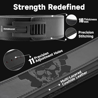 Lever Lifting Belt for Man and Women, Weightlifting with Adjustable Heavy Duty Buckle, Professional Weight Lifting Belt