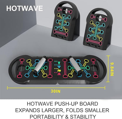 HOTWAVE Push Up Board Fitness, Portable Foldable 20 in 1 Push Up Bar at Home Gym, Pushup Handles for Floor. Professional Strength Training Equipment For Man and Women,Patent Pending