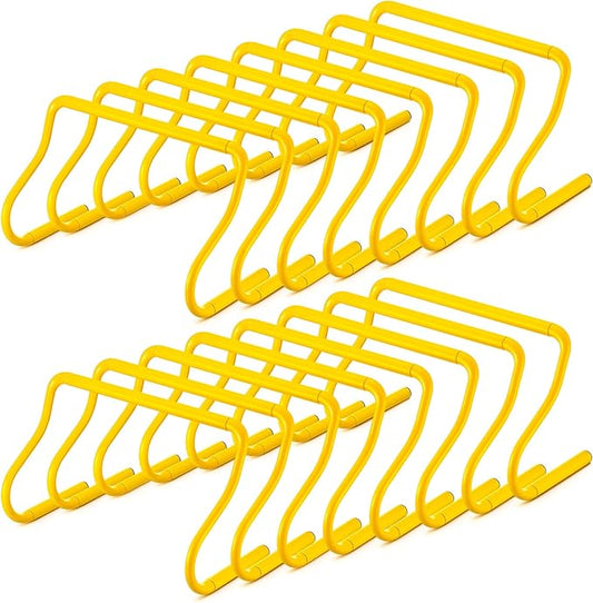 16 Pcs 12" Speed Agility Training Hurdles Large Size Detachable Agility Hurdles Hurdles Training Equipment Set for Athletes Soccer Basketball