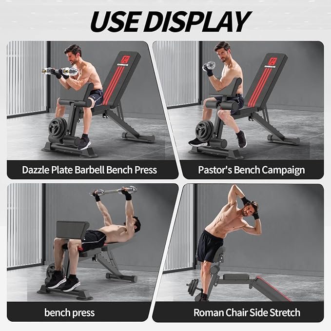 K KiNGKANG Weight Bench Press Adjustable Workout Bench for Home Gym Work out Exercise Equipment for Home Gym Incline Exercise Sit up Strength Training Weight Lifting Bench