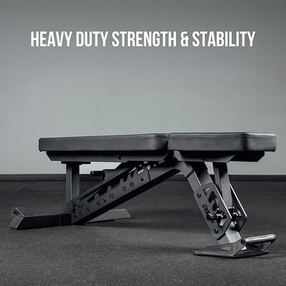 Rep Nighthawk Adjustable Weight Bench | Home Gym Incline Decline Flat Workout Bench | Heavy Duty Fitness and Strength Training Equipment | Foldable Space Saving Design