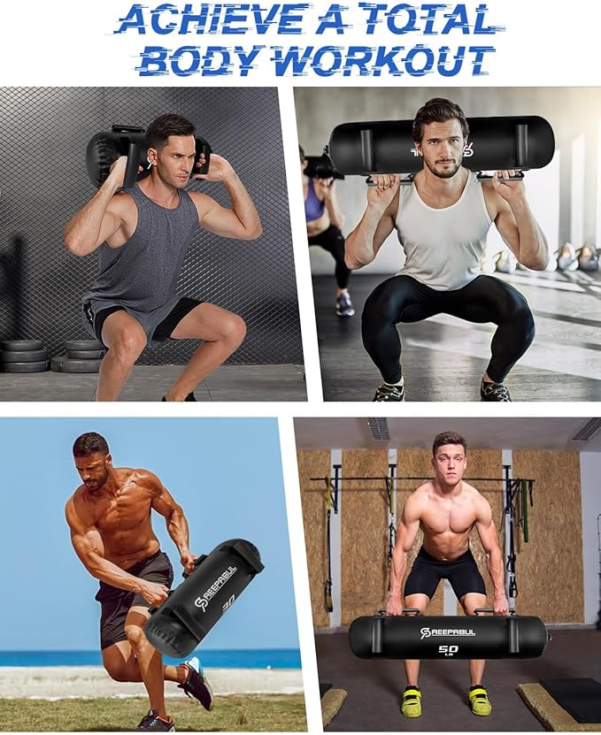 Aqua Bags for Workout 5-45lbs - Ultimate Core Water Weights Aqua Bag - Portable Stability Fitness -Stability, Core and Balance Training - Portable Fitness Equipment - Includes Three Bags