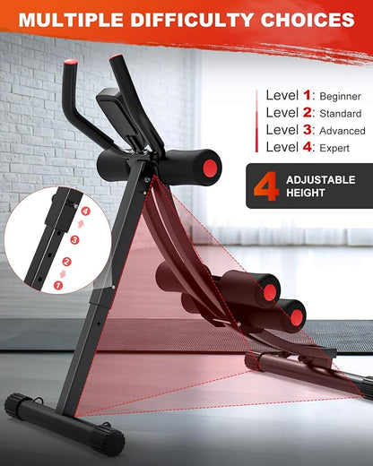 GIKPAL Ab Machine, Adjustable Trainer for Home Gym, Ab Crunch Exercise Equipment for Beginner