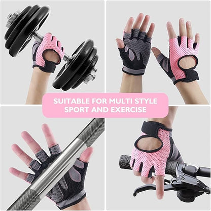 Weight Lifting Gloves for Men Women Gym Half-Finger Glove with Anti Slip Palm Hand Protection for Workout Training, Fitness, Hanging, Pull up, Cycling, Exercise