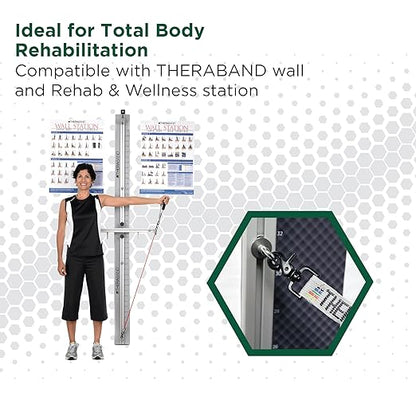 THERABAND Wellness Station Professional Latex Resistance Tubing With Connectors for Physical Therapy, Exercise Station for Rehab, Lower Pilates, Set of 2, 24 Inch, Green, Heavy, Level 4