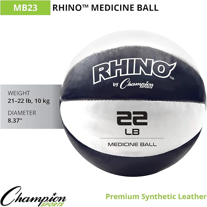 Champion Sports Leather Medicine Balls – Durable Weighted Balls for Strength, Core & Conditioning Training