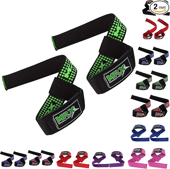 MRX Weight Lifting Bar Strap for Gym Workout Training Bodybuilding Deadlift Padded Straps Men/Women