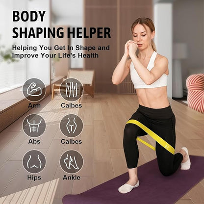 Resistance Bands Set, 6-Level Professional Elastic Exercise Bands for Full Body Workout, Portable Home & Travel Fitness Equipment for Men and Women