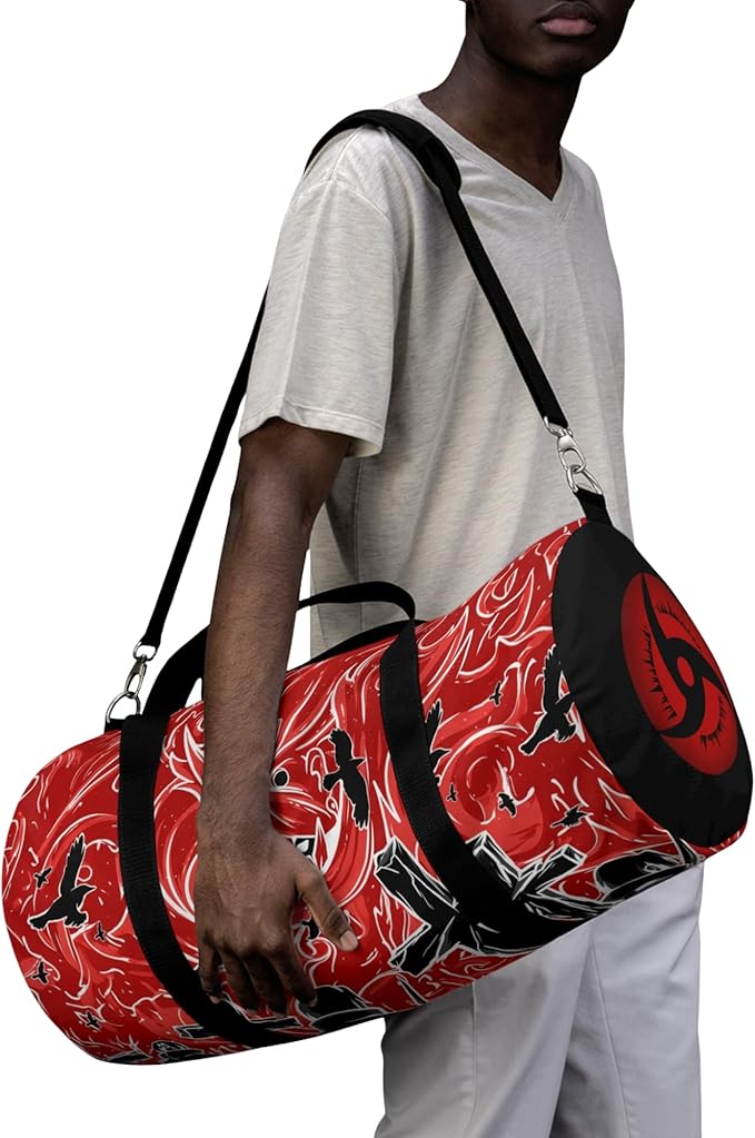Anime Gym Bag for Women Men - Large Capacity Waterproof Workout Fitness Travel Sports Bags Fashion Street Camping ExpandaCLe Carry On Duffle Bag For Couple (Red Tachi) PTY