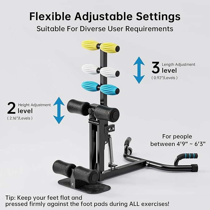 Deep Squat Machine, with Roman Chair Function, Adjustable Glutes Trainer Machine, Core & Abs for Low Impact Lower Body Workouts, Home Gym Push-Up Exercises, Easy to Assemble, 300Lbs Capacity