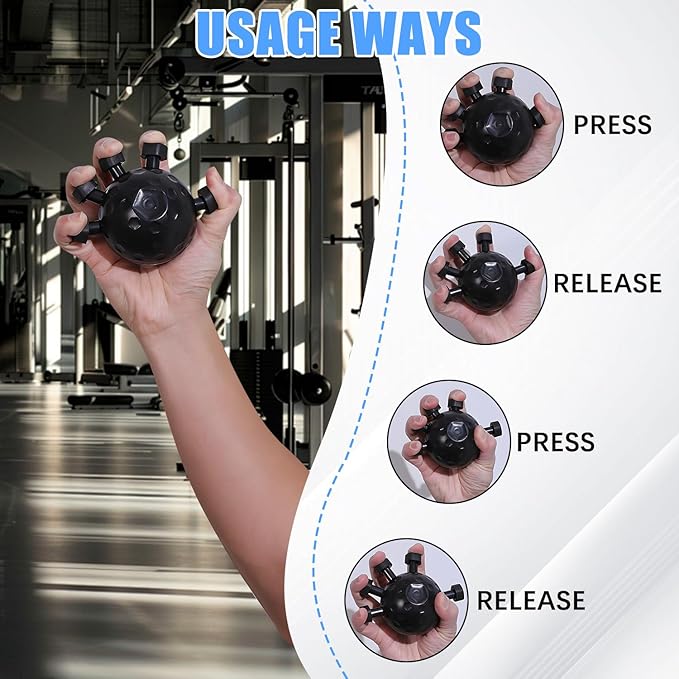 Finger Grip Strengthener, 2025 Upgrade Hand Gripper Strengthener, New Hand Grip Strengthener Finger Exerciser Gripper Tool, Silicone Grip Strength Trainer, Adjustable Hand Grip Strengthener