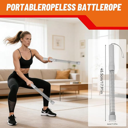 Ropeless Battle Ropes for Home Gym - Heavy Duty Cordless Workout Ropes for HIIT, Strength & Cardio Training, Portable Exercise Equipment for Men & Women, Low-Impact Fitness Rope (black)