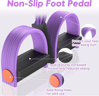 Resistance Bands with Handles, 6-Tube Elastic Foot Pedal Resistance Bands, Natural Rubber Ankle Puller Sit-up Exercise, Multifunction Fitness Band for Abdomen, Waist, Arm, Leg Stretching Training