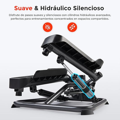 Sunny Health & Fitness Mini Steppers for Exercise at Home, Stair Step Workout Machine, Full Body Cardio Equipment, with Optional Free SunnyFit App Connection and Resistance Band