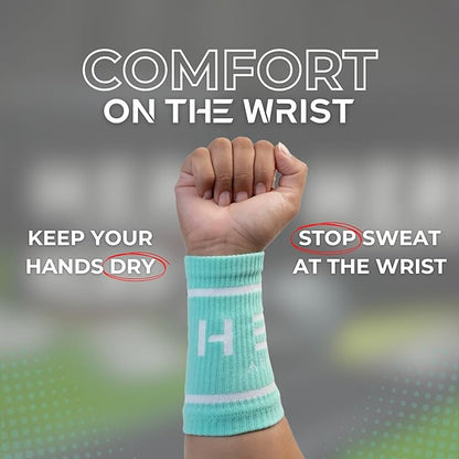 Cotton Wrist Sweatbands – Absorbent, Stretchable Bands for Men & Women – Sweat-Wicking, Anti-Chafing Support for Weightlifting, Cross Training, WODs, Tennis, Running & Fitness