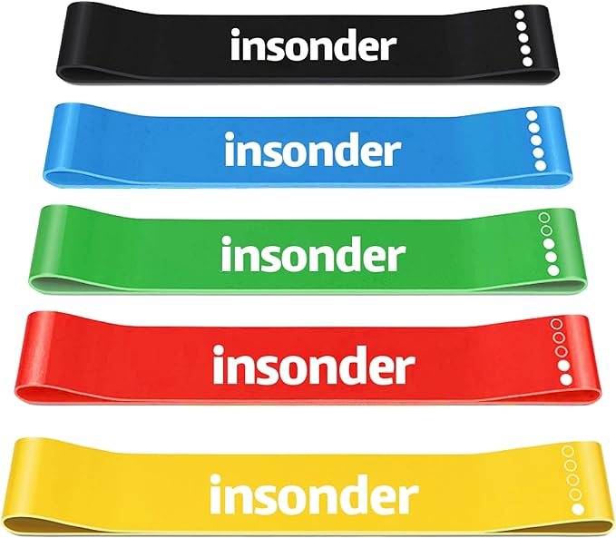 Insonder Resistance Band Set - 5 Exercise Bands for Workout & Fitness