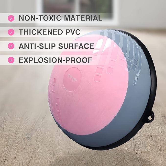 Balance Ball Balance Trainer 660Lbs Weight Capacity, IFAST 23" Half Ball with Resistant Band, Anti Burst Design, Anti-Slip Surface for Home Gym Core Ab Training Yoga Fitness Stability Workout with Foot Pump