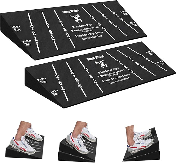 Squat Wedge Block One Piece: Heel Elevated Slant Board for Squats Weightliting Home Gym Squat Wedge