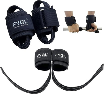 Weight-Lifting-Straps - Neoprene Padded Wrist Support with Nylon Dura Grip, Wrist Wraps for Weightlifting, Powerlifting, Deadlift & Strength Training