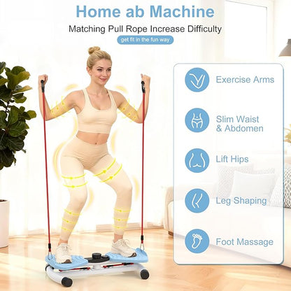 Waist Twister Machine Exercise, Ab Machine Adjustable Waist Twisting Fitness Tool，Noiseless Ab Twister Board for Women Men，Anti-Slip Home Gym Workout Equipment 300 lbs Weight Capacity