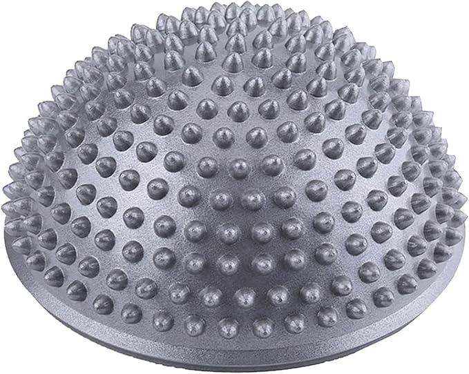 KIMISS PVC Yoga Half Ball Massager - Fitness Balance Exercise Trainer Foot Massage Ball with Massage Points (Silver)
