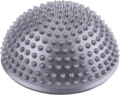 KIMISS PVC Yoga Half Ball Massager - Fitness Balance Exercise Trainer Foot Massage Ball with Massage Points (Silver)