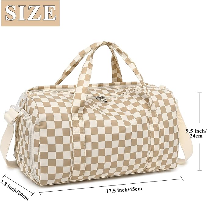 Gym Bag Sports Duffle Bag with Wet Pocket Weekender Overnight Bag with Waterproof Shoe Pouch and Air Hole for Girls Kids Women Travel Workout Bag