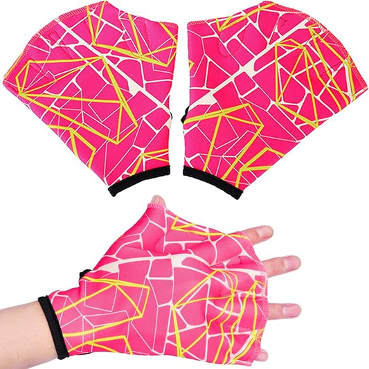 1 Pair Swimming Gloves Aquatic Fitness Water Resistance Gloves Webbed Gloves for Swimming Training Webbed Gloves Water Exercise Equipment for Pools Swim Gloves for Women