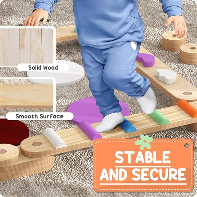Wooden Balance Training System for Coordination Development and Active Movement Practice with Modular Design