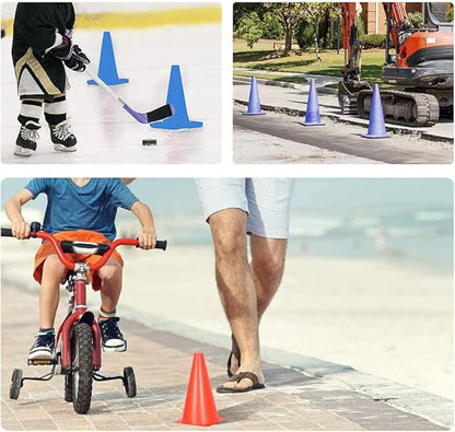 20 PCS 7 Inch Plastic Agility Cones for Kids - Mini Traffic Safety Construction Cones for Party, Drills, Basketball, Soccer - 5 Colors