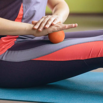 2-Pack Firm Lacrosse Massage Balls- for Deep Tissue, Trigger Point & Myofascial Release Therapy, Relieve Muscle Knots (Orange&Black)