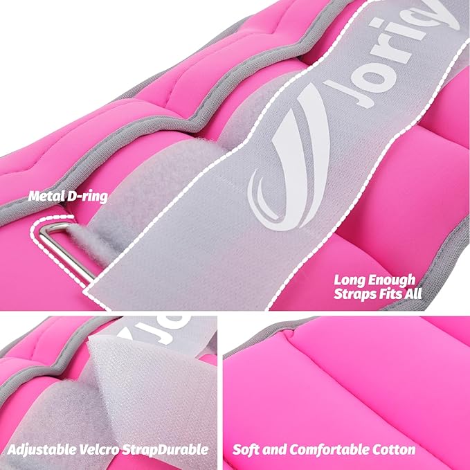Adjustable Ankle Weights for Women Men 1/2/3/4/5/6/8/10/12/20 LBS 1 Pair Wrist Leg Arm Weights with Removable Weight Strength Training Weight for Walking Running Fitness Physical Therapy