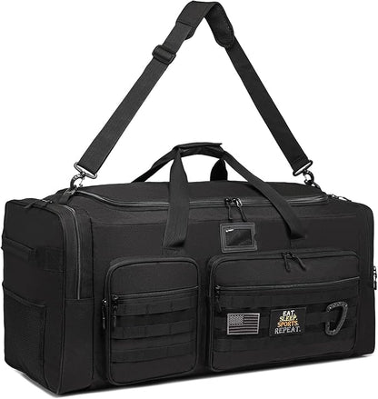 135L Large Duffle Bag, Heavy Duty Duffle Bag for Travel, Extra Large Sports Gym Equipment Bag for Soccer Baseball Basketball Hockey Football, Black