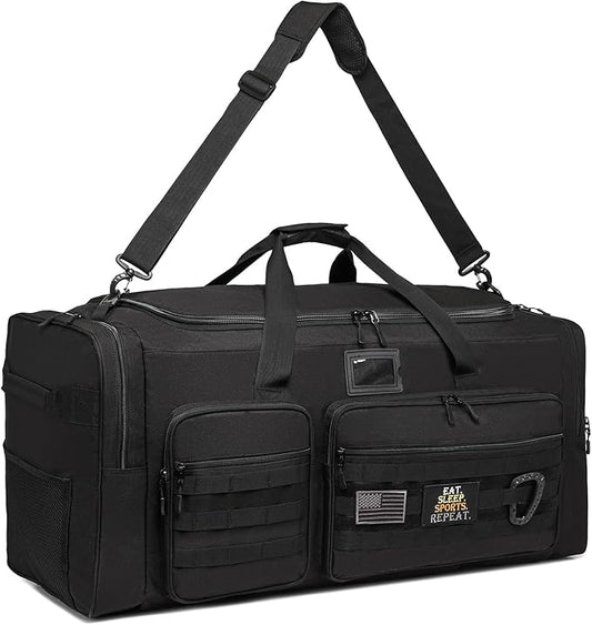 135L Large Duffle Bag, Heavy Duty Duffle Bag for Travel, Extra Large Sports Gym Equipment Bag for Soccer Baseball Basketball Hockey Football, Black