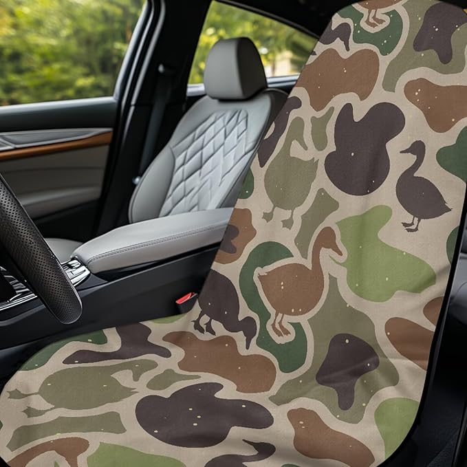 Bulopul Duck Hunting Camo Car Seat Towel Cover After Gym Workout Running Swimming Automotive Accessories for Girly Women Non-Slip Sweating Car Seat Cover