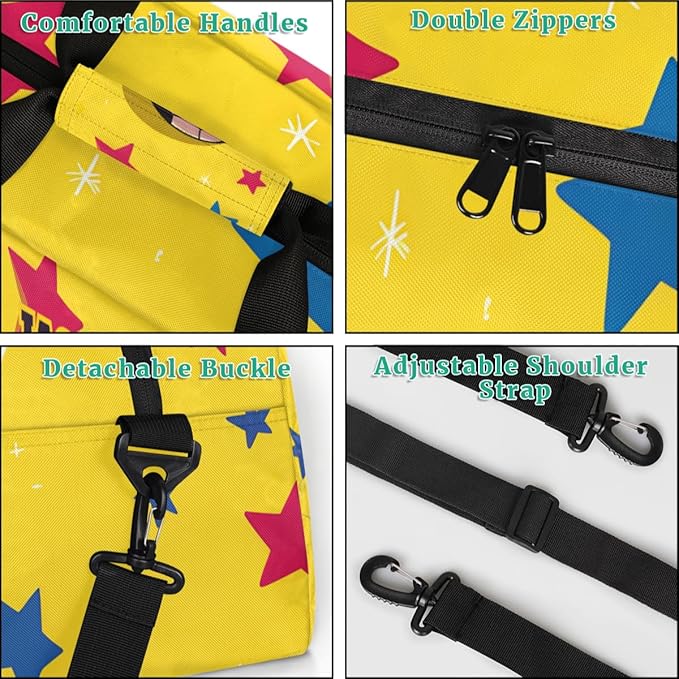 Custom Name Soccer Gym Duffel Bags for Kids Boys with Personalized Sport Training Travel Bags for Overnight Weekender, Yellow
