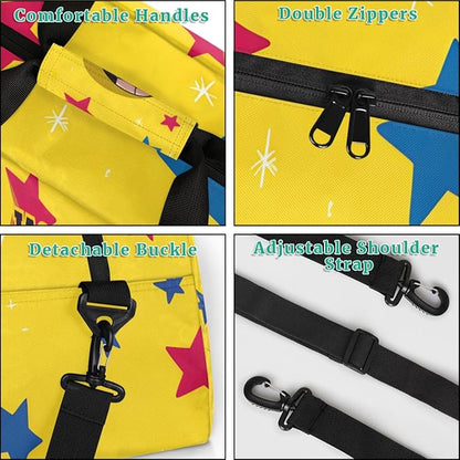 Custom Name Soccer Gym Duffel Bags for Kids Boys with Personalized Sport Training Travel Bags for Overnight Weekender, Yellow