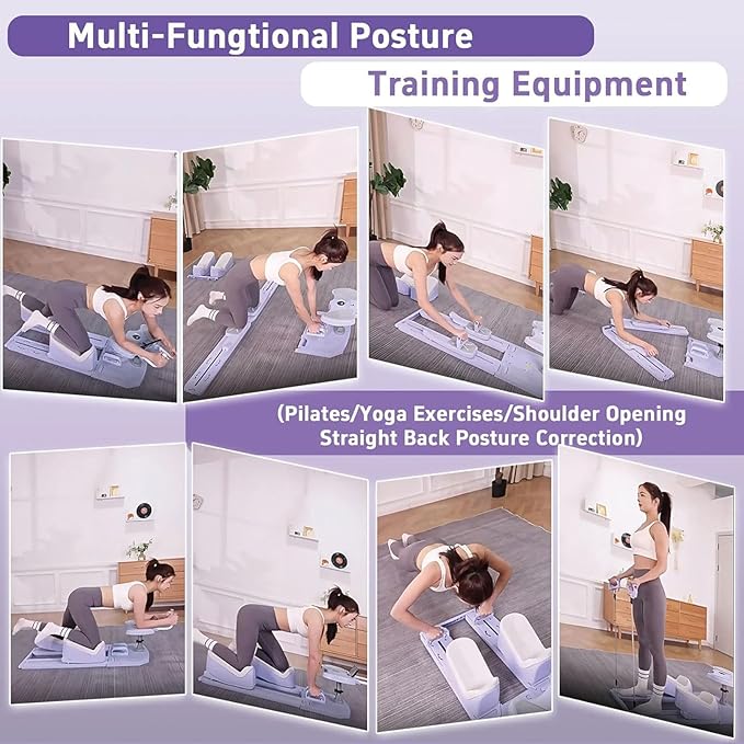 6-in-1 Crawling Training Machine,Back Stretcher Pro Spine Trainer,for Spinal Decompression & Lower Back Pain Relief, Waist Ab Twist Core Workout Equipment for Home Gym Pink