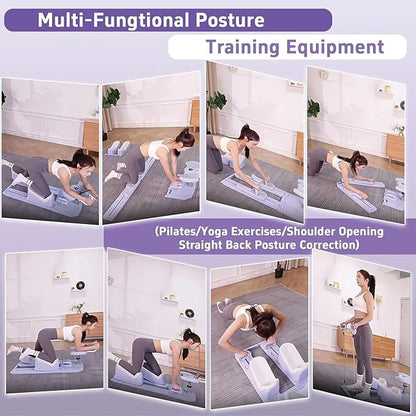 6-in-1 Crawling Training Machine,Back Stretcher Pro Spine Trainer,for Spinal Decompression & Lower Back Pain Relief, Waist Ab Twist Core Workout Equipment for Home Gym Pink