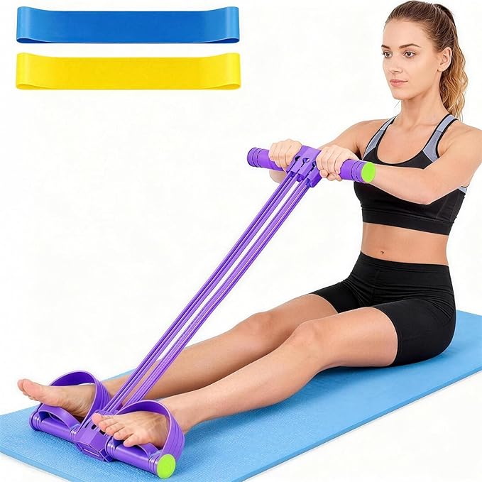 Pedal Resistance Band with Handle,Upgrade 6-Tube Detachable Yoga Bands,Multi-Functional Resistance Band Fitness Equipment, for Full Body Stretching, Shaping and Fat Reduction Training