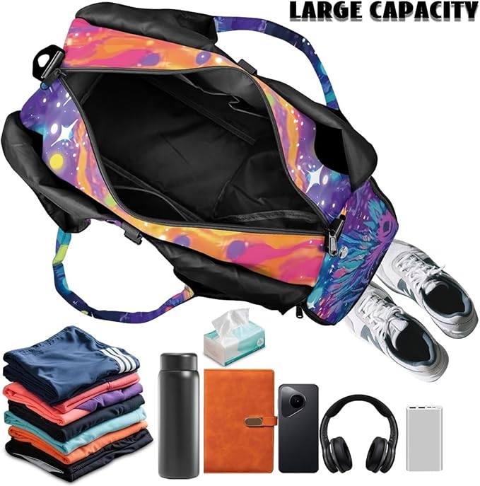 Gym Bag with Yoga Mat Holder Large Tote Bag With Multi Pockets for Women Men Dry Wet Separated Pocket Carryall Yoga Tote Bag for Pilates Travel Workout Office