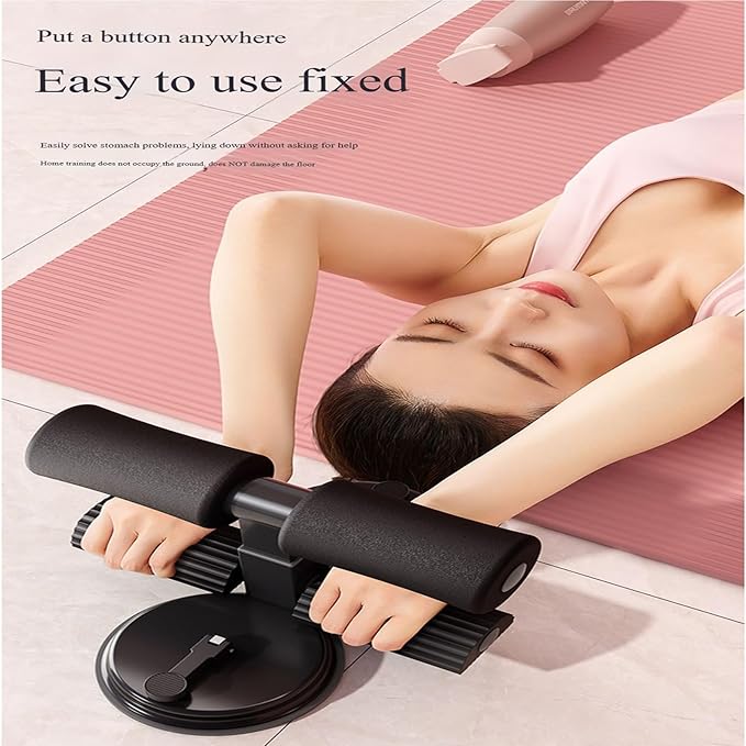 Ab Training Auxiliary Device - Multi-functional Adjustable Ab Trainer 3-Level Sit-Up Assistant with Dual Suction Cups, Ergonomic Low-Impact Core Strengthener for Home/Gym
