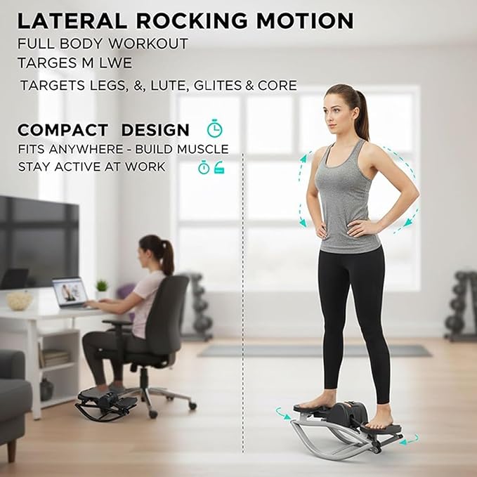Rock Stepper Machine | Workout Equipment,Compact Side-to-Side Steppers,for Home Apartment Dorm Office Gym Legs Abs Glutes Women Men