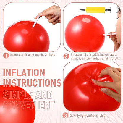 Leyndo 4 Pcs Yoga Exercise Ball Pilates Pregnancy Birthing Fitness Ball with Quick Pump Anti Burst for Improved Posture, Balance, Yoga, Pilates, Training, 4 Colors