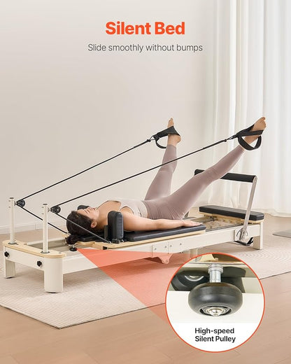 VEVOR Pilates Reformer Accessories for Home Gym, Include Reformer Box/Chair/Spine Corrector/Wall Mounted Machine/Jump Board/Foldable & Dual Resistance Springs